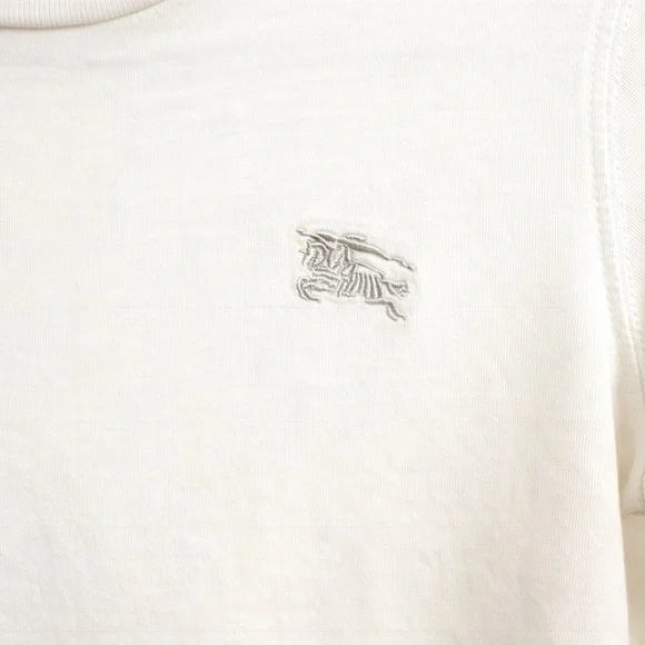 Burberry Kids White Long Sleeve Nova Check Shoulder Tee 10Y / 140 Unisex - Picture 4 of 10